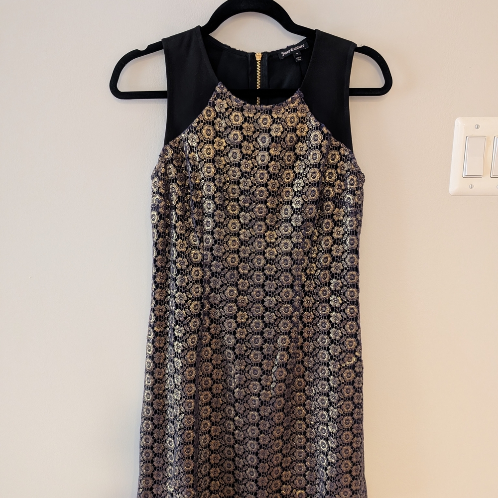 Elegant Black and Gold Women's Dress